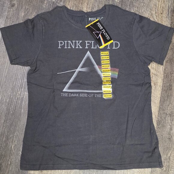 Pink Floyd Tops - Pink Floyd Dark Side of the Moon Shirt Ladies Grey Vintage Wash Band Tee S/M